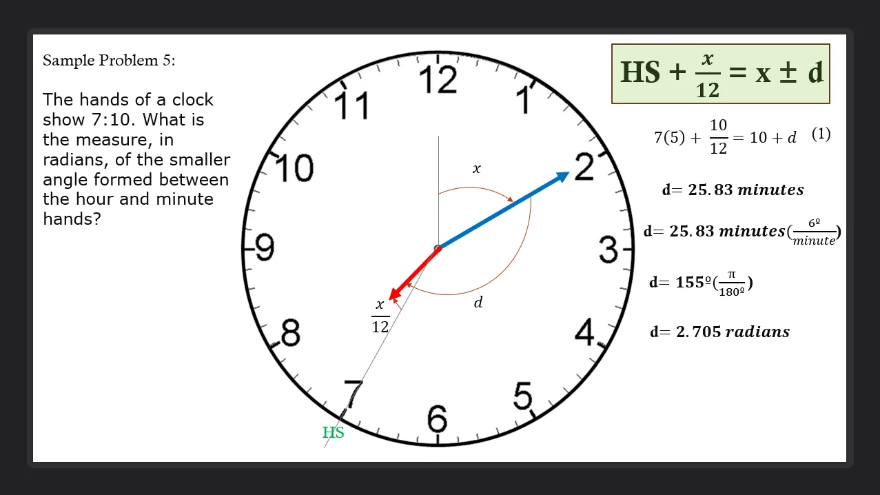 Clock Problems | Algebra – Problem 5: – Diagram