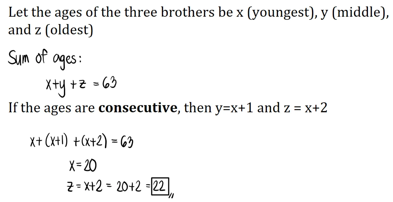 Number Problems | Algebra – Problem 5: – Diagram