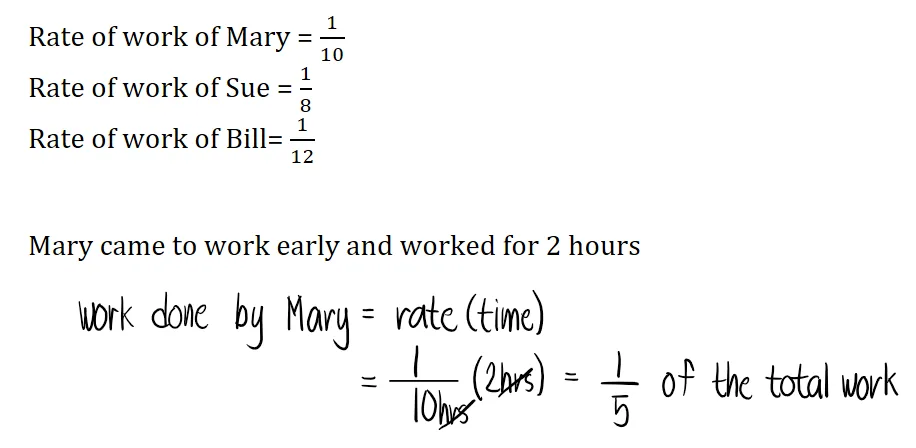 Work Problems in Algebra – Problem 4: – Diagram