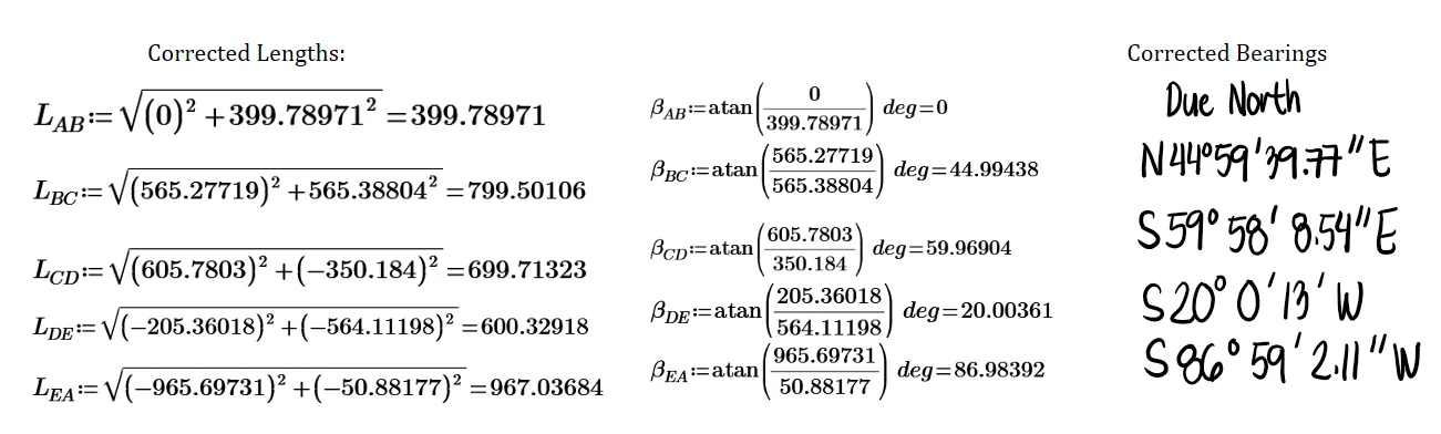 Departures and Latitudes | Fundamentals of Surveying – Problem 2: Transit Rule | Problem 1 Continuation – Diagram