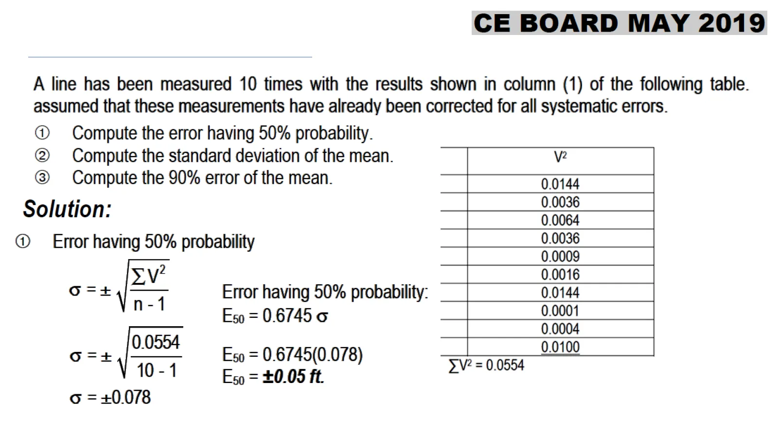Correction of Taping/Measurement Errors | Fundamentals of Surveying – Problem 5: – Diagram