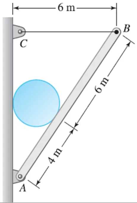 Simple Stresses (Axial, Shear, and Bearing Stresses) | Mechanics of Deformable Bodies – Problem 8: Mass of Heaviest Cylinder Placed between a Bar and a Wall – Diagram