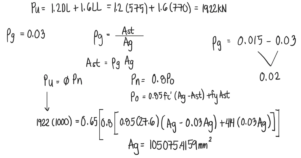 Reinforced Concrete Columns | Principles of Reinforced Concrete – Problem 2 (Design): – Diagram