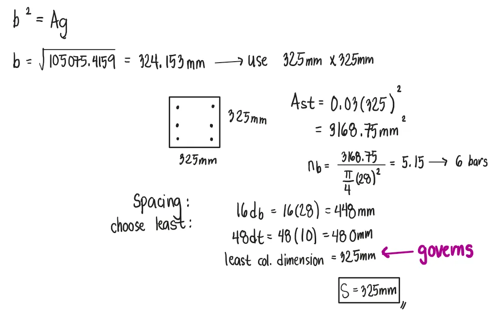 Reinforced Concrete Columns | Principles of Reinforced Concrete – Problem 2 (Design): – Diagram