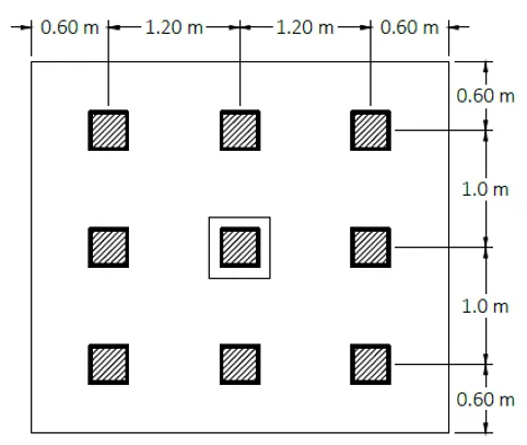 Reinforced Concrete Footings | Principles of Reinforced Concrete - Pile Footing Thickness for Shear and Moment - Diagram