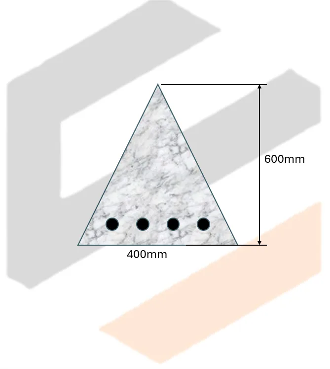 Singly Reinforced Beam | Principles of Reinforced Concrete – Problem 2: Triangular Beam | Investigation Problem – Diagram