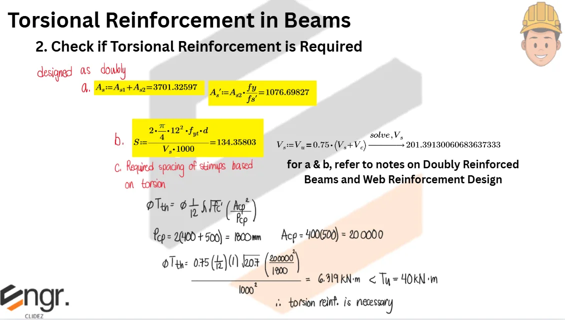 Beams Reinforced for Torsion | Principles of Reinforced Concrete – Problem 1: – Diagram