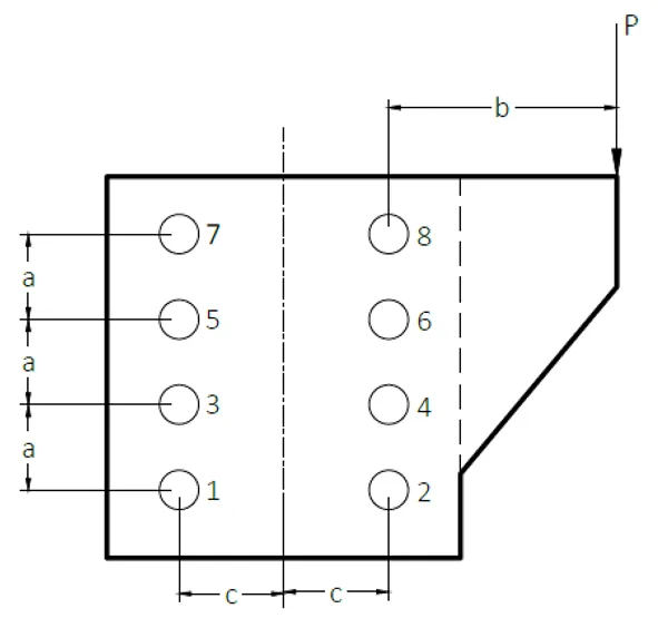 Bolted Connections (Combined Shear and Torsion) | Principles of Steel Design – Problem 1: – Diagram
