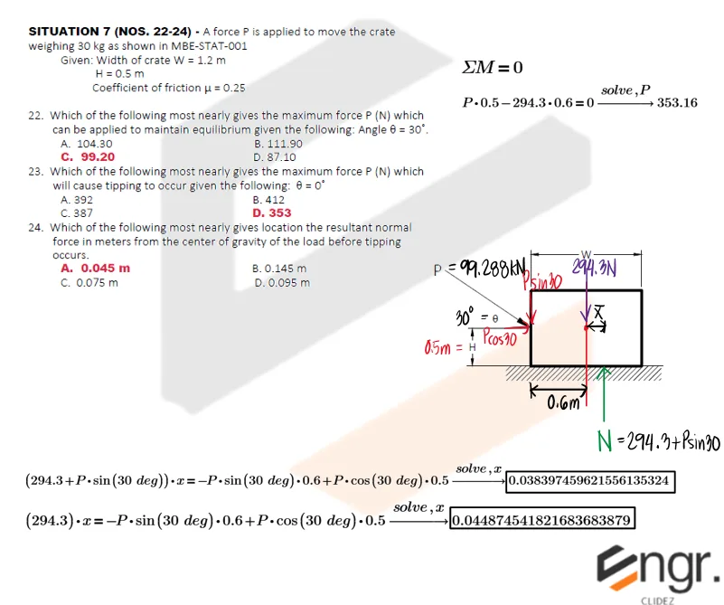 Dry Friction | Statics of Rigid Bodies – Problem 2: – Diagram