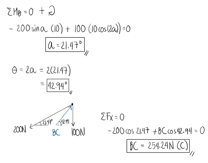 Equilibrium of Concurrent Force Systems | Statics of Rigid Bodies – Problem 5: – Diagram