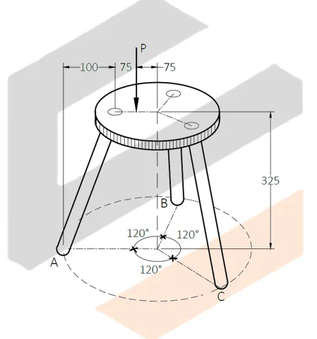 Equilibrium of Non-Concurrent Force Systems | Statics of Rigid Bodies – Problem 5: – Diagram