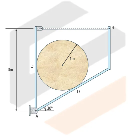 Equilibrium of Non-Concurrent Force Systems | Statics of Rigid Bodies – Problem 9: – Diagram